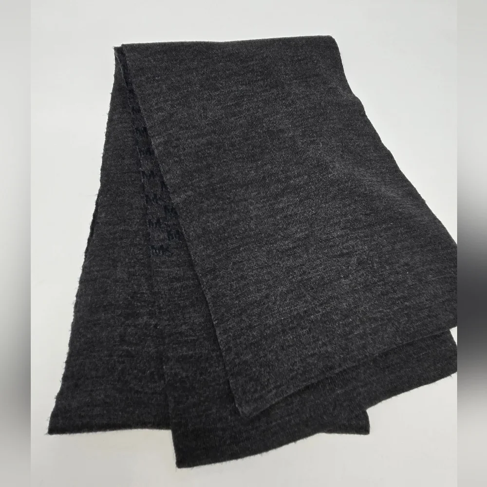 MICHAEL KORS LONG SCARF DARK GREY BLUE MK LOGO PRINT UNISEX MENSWEAR MENS OS